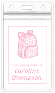 Pink Backpack Bag Tag